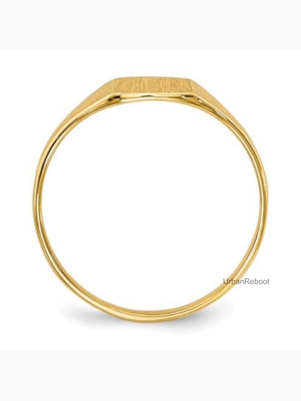14k Yellow Gold Solid Back Signet Ring Size 6 Band - Picture 3 of 7